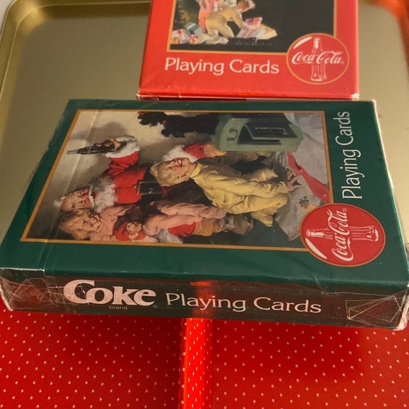 Brand New 1996 Vintage Sealed Coca Cola Santa 2 Decks 1952 & 1964 Playing Cards - Picture 3 of 4